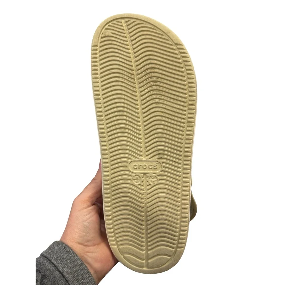 Crocs Crocband Clogs Beige Lime Green Mens Slip On Shoes M10 W12 casual beach